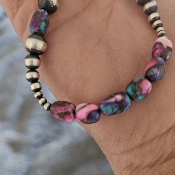 Pink Dream and Silver Beaded Necklace - Picture 4 of 7